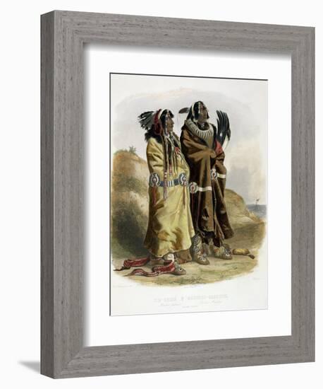 Sih-Chida and Mahchsi-Karehde, Mandan Indians-Karl Bodmer-Framed Giclee Print