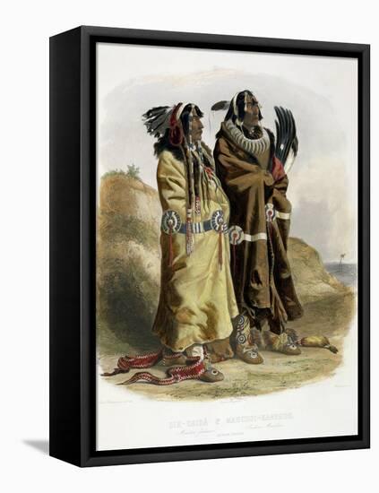 Sih-Chida and Mahchsi-Karehde, Mandan Indians-Karl Bodmer-Framed Premier Image Canvas