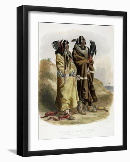 Sih-Chida and Mahchsi-Karehde, Mandan Indians-Karl Bodmer-Framed Giclee Print