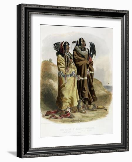 Sih-Chida and Mahchsi-Karehde, Mandan Indians-Karl Bodmer-Framed Giclee Print