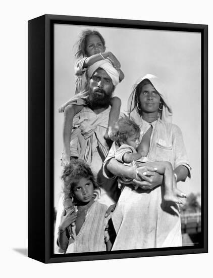 Sikh and His Family in Convoy Migrating to East Punjab After the Division of India-Margaret Bourke-White-Framed Premier Image Canvas