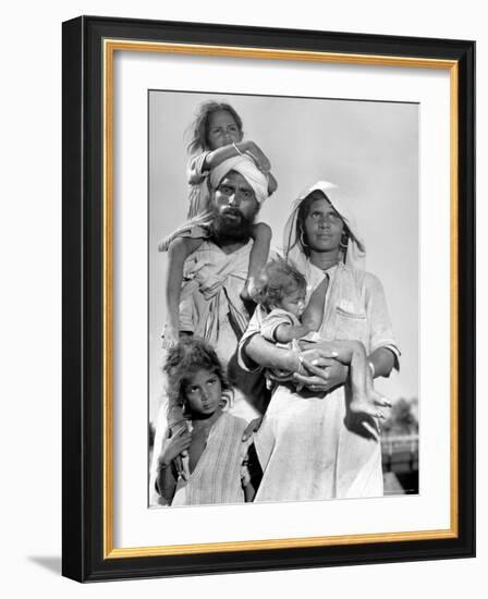 Sikh and His Family in Convoy Migrating to East Punjab After the Division of India-Margaret Bourke-White-Framed Photographic Print