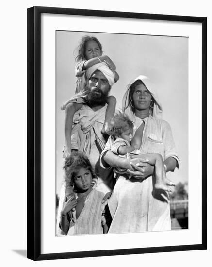 Sikh and His Family in Convoy Migrating to East Punjab After the Division of India-Margaret Bourke-White-Framed Photographic Print