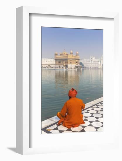 Sikh at The Harmandir Sahib (The Golden Temple), Amritsar, Punjab, India, Asia-Jane Sweeney-Framed Photographic Print