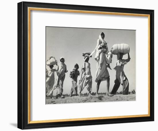 Sikh Carrying His Wife on Shoulders After the Creation of Sikh and Hindu Section of Punjab India-Margaret Bourke-White-Framed Premium Photographic Print