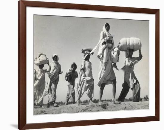 Sikh Carrying His Wife on Shoulders After the Creation of Sikh and Hindu Section of Punjab India-Margaret Bourke-White-Framed Premium Photographic Print