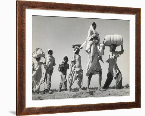 Sikh Carrying His Wife on Shoulders After the Creation of Sikh and Hindu Section of Punjab India-Margaret Bourke-White-Framed Premium Photographic Print