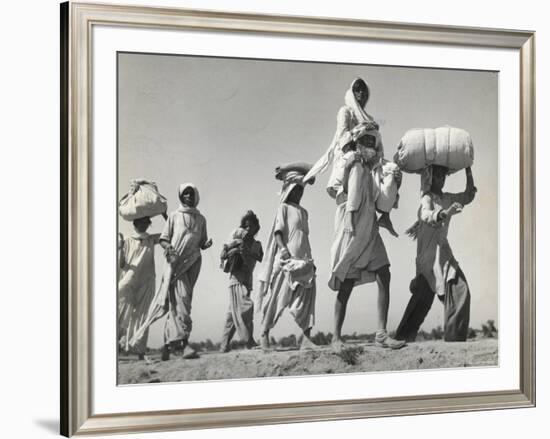 Sikh Carrying His Wife on Shoulders After the Creation of Sikh and Hindu Section of Punjab India-Margaret Bourke-White-Framed Premium Photographic Print