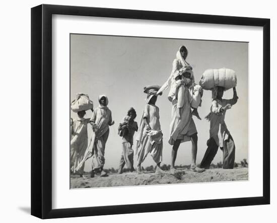 Sikh Carrying His Wife on Shoulders After the Creation of Sikh and Hindu Section of Punjab India-Margaret Bourke-White-Framed Photographic Print