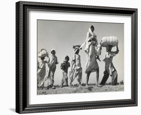 Sikh Carrying His Wife on Shoulders After the Creation of Sikh and Hindu Section of Punjab India-Margaret Bourke-White-Framed Photographic Print