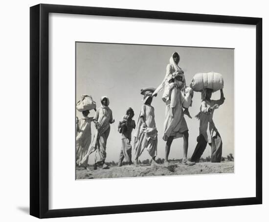 Sikh Carrying His Wife on Shoulders After the Creation of Sikh and Hindu Section of Punjab India-Margaret Bourke-White-Framed Photographic Print