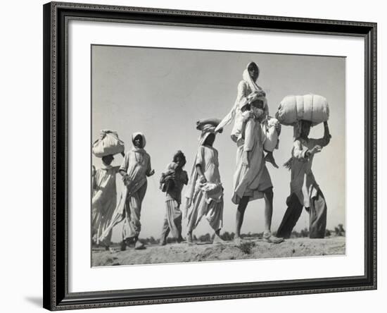 Sikh Carrying His Wife on Shoulders After the Creation of Sikh and Hindu Section of Punjab India-Margaret Bourke-White-Framed Photographic Print