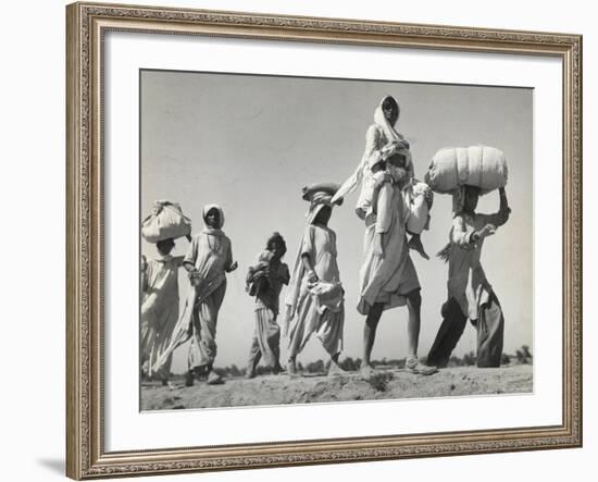 Sikh Carrying His Wife on Shoulders After the Creation of Sikh and Hindu Section of Punjab India-Margaret Bourke-White-Framed Photographic Print