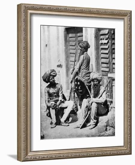 Sikh Officers During the Indian Rebellion, 1858-Felice Beato-Framed Giclee Print