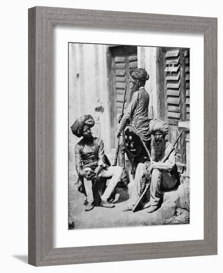 Sikh Officers During the Indian Rebellion, 1858-Felice Beato-Framed Giclee Print