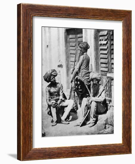 Sikh Officers During the Indian Rebellion, 1858-Felice Beato-Framed Giclee Print