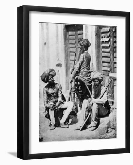 Sikh Officers During the Indian Rebellion, 1858-Felice Beato-Framed Giclee Print