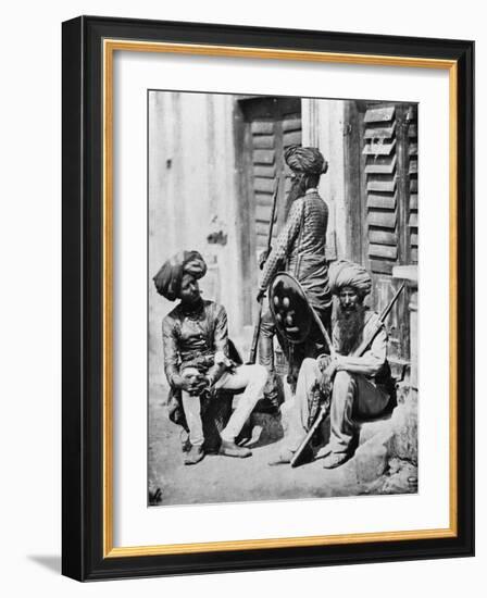 Sikh Officers During the Indian Rebellion, 1858-Felice Beato-Framed Giclee Print