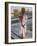 Sikh Pilgrim with Orange Turban, White Dress and Dagger, Reading Prayer Book, Amritsar-Eitan Simanor-Framed Photographic Print