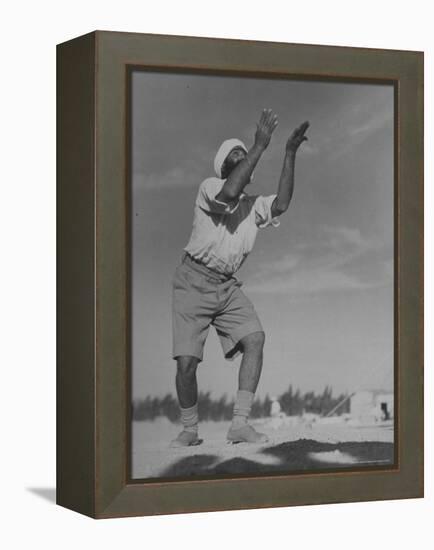 Sikh Soldiers Playing Volleyball at Indian Army Camp in the Desert Near the Great Pyramids-Margaret Bourke-White-Framed Premier Image Canvas