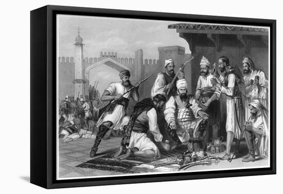 Sikh Troops Dividing the Spoils Taken from Mutineers , 1857-null-Framed Premier Image Canvas