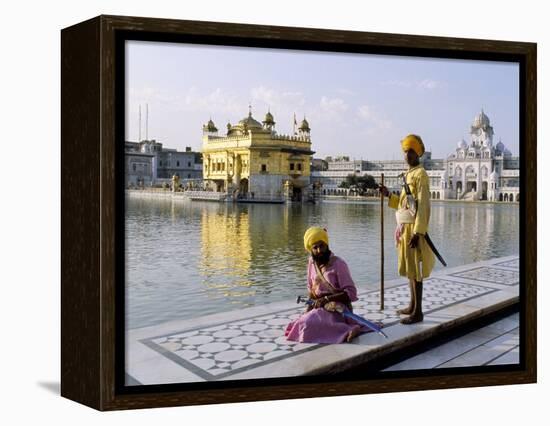 Sikhs in Front of the Sikhs' Golden Temple, Amritsar, Pubjab State, India-Alain Evrard-Framed Premier Image Canvas