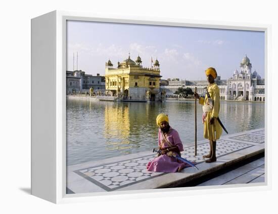 Sikhs in Front of the Sikhs' Golden Temple, Amritsar, Pubjab State, India-Alain Evrard-Framed Premier Image Canvas