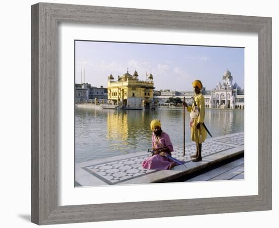 Sikhs in Front of the Sikhs' Golden Temple, Amritsar, Pubjab State, India-Alain Evrard-Framed Photographic Print