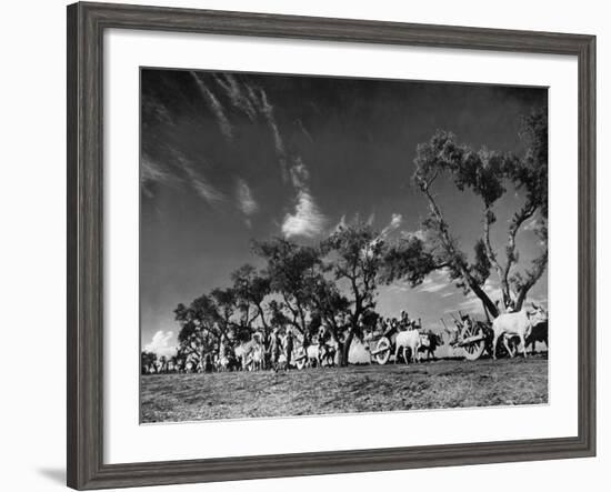 Sikhs Migrating to Hindu Section of Punjab After the Partitioning of India-Margaret Bourke-White-Framed Photographic Print