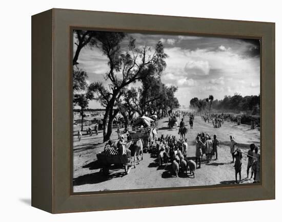 Sikhs Migrating to the Hindu Section of Punjab After the Division of India-Margaret Bourke-White-Framed Premier Image Canvas