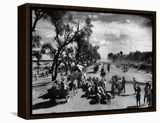 Sikhs Migrating to the Hindu Section of Punjab After the Division of India-Margaret Bourke-White-Framed Premier Image Canvas