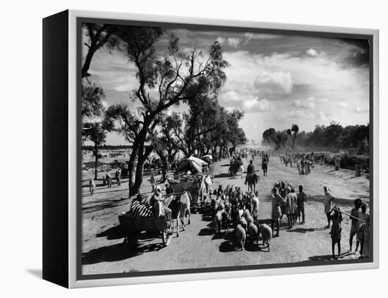 Sikhs Migrating to the Hindu Section of Punjab After the Division of India-Margaret Bourke-White-Framed Premier Image Canvas