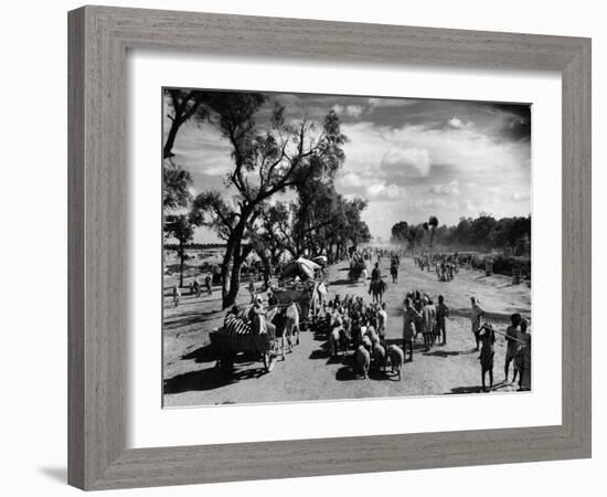 Sikhs Migrating to the Hindu Section of Punjab After the Division of India-Margaret Bourke-White-Framed Photographic Print