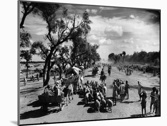 Sikhs Migrating to the Hindu Section of Punjab After the Division of India-Margaret Bourke-White-Mounted Photographic Print