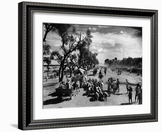 Sikhs Migrating to the Hindu Section of Punjab After the Division of India-Margaret Bourke-White-Framed Photographic Print