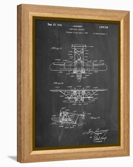 Sikorsky Amphibian Aircraft 1929 Patent-null-Framed Stretched Canvas