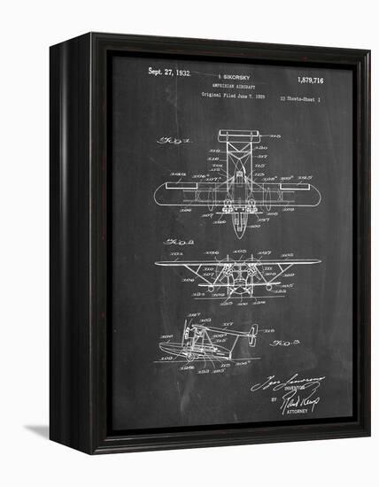 Sikorsky Amphibian Aircraft 1929 Patent-null-Framed Stretched Canvas