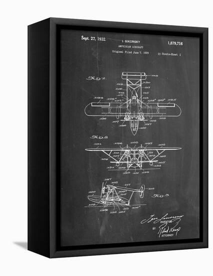 Sikorsky Amphibian Aircraft 1929 Patent-null-Framed Stretched Canvas