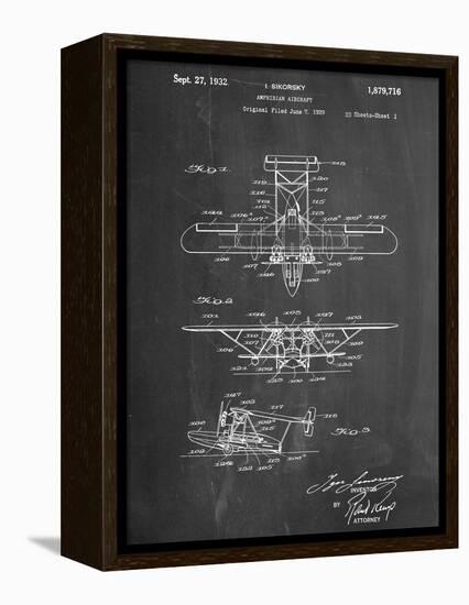 Sikorsky Amphibian Aircraft 1929 Patent-null-Framed Stretched Canvas