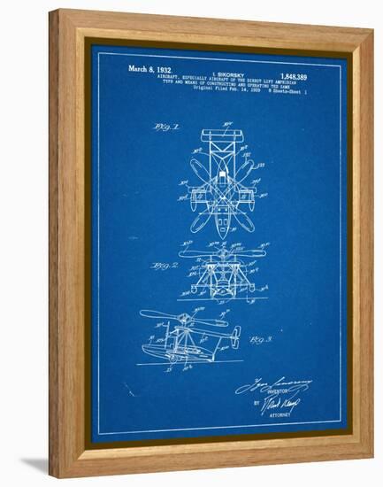 Sikorsky Helicopter Patent-null-Framed Stretched Canvas