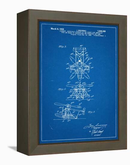 Sikorsky Helicopter Patent-null-Framed Stretched Canvas