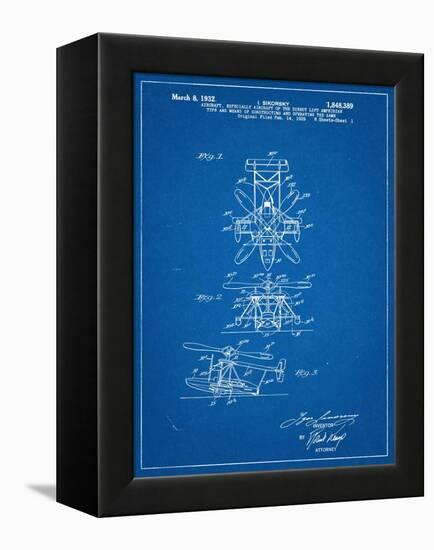 Sikorsky Helicopter Patent-null-Framed Stretched Canvas