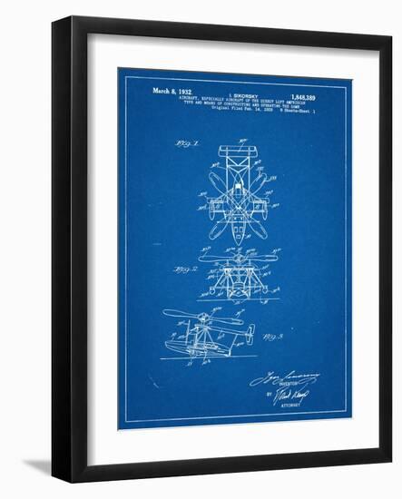 Sikorsky Helicopter Patent-null-Framed Art Print