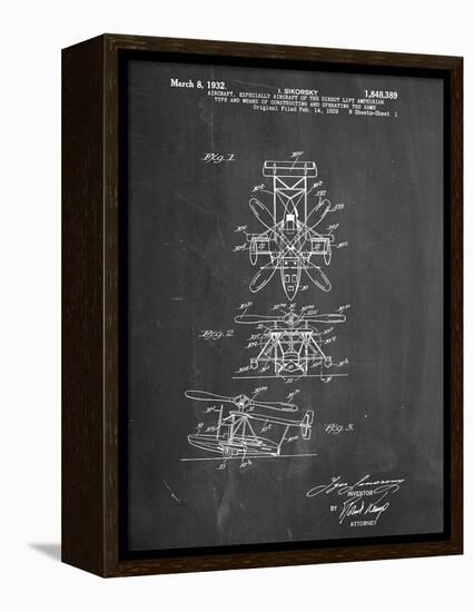 Sikorsky Helicopter Patent-null-Framed Stretched Canvas