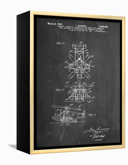 Sikorsky Helicopter Patent-null-Framed Stretched Canvas