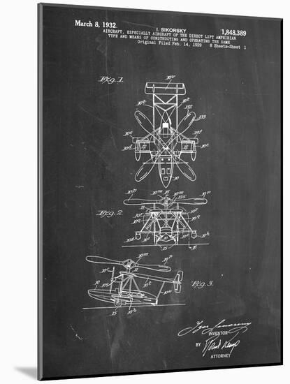 Sikorsky Helicopter Patent-null-Mounted Art Print