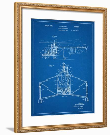 Sikorsky Helicopter Patent-null-Framed Art Print