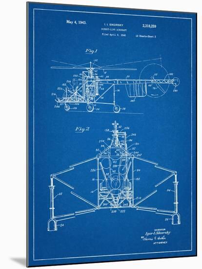 Sikorsky Helicopter Patent-null-Mounted Art Print