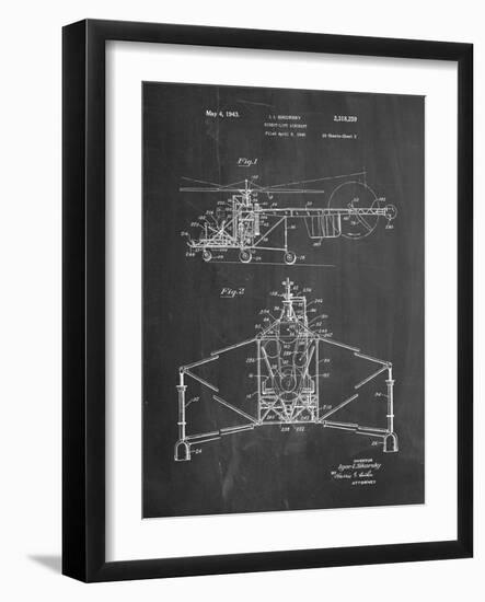 Sikorsky Helicopter Patent-null-Framed Art Print