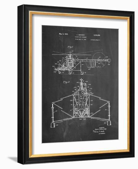 Sikorsky Helicopter Patent-null-Framed Art Print